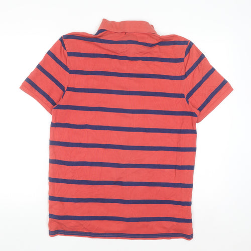 Charles Tyrwhitt Men's Red Striped Slim Fit Polo Shirt M