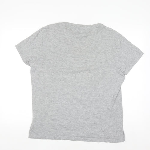 Tommy Hilfiger Mens Grey V-Neck Short Sleeve Cotton T-Shirt XL