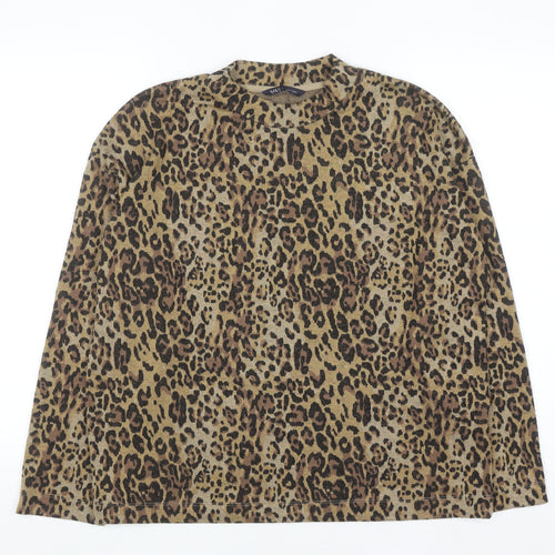 Marks and Spencer Women’s Brown Leopard Print Jumper Size 14