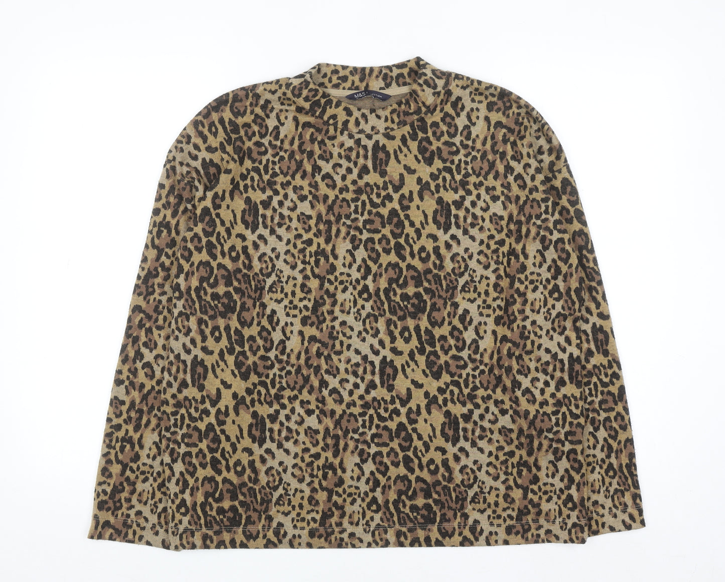 Marks and Spencer Women’s Brown Leopard Print Jumper Size 14
