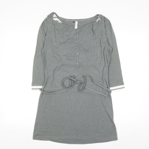 Marks and Spencer Women's Grey Belted Jersey Shirt Dress Size 12