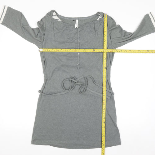 Marks and Spencer Women's Grey Belted Jersey Shirt Dress Size 12