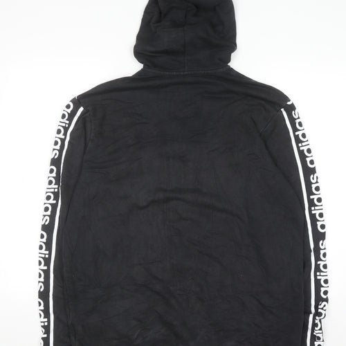 Adidas Men's Black XL Full Zip Hoodie with Logo Trim