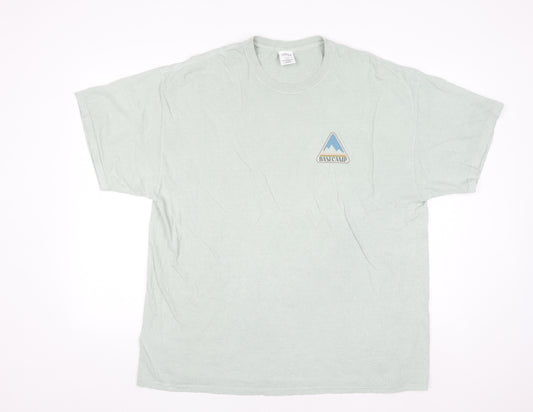 Urban Outfitters Men's Green Basecamp Graphic Cotton T-Shirt Size L