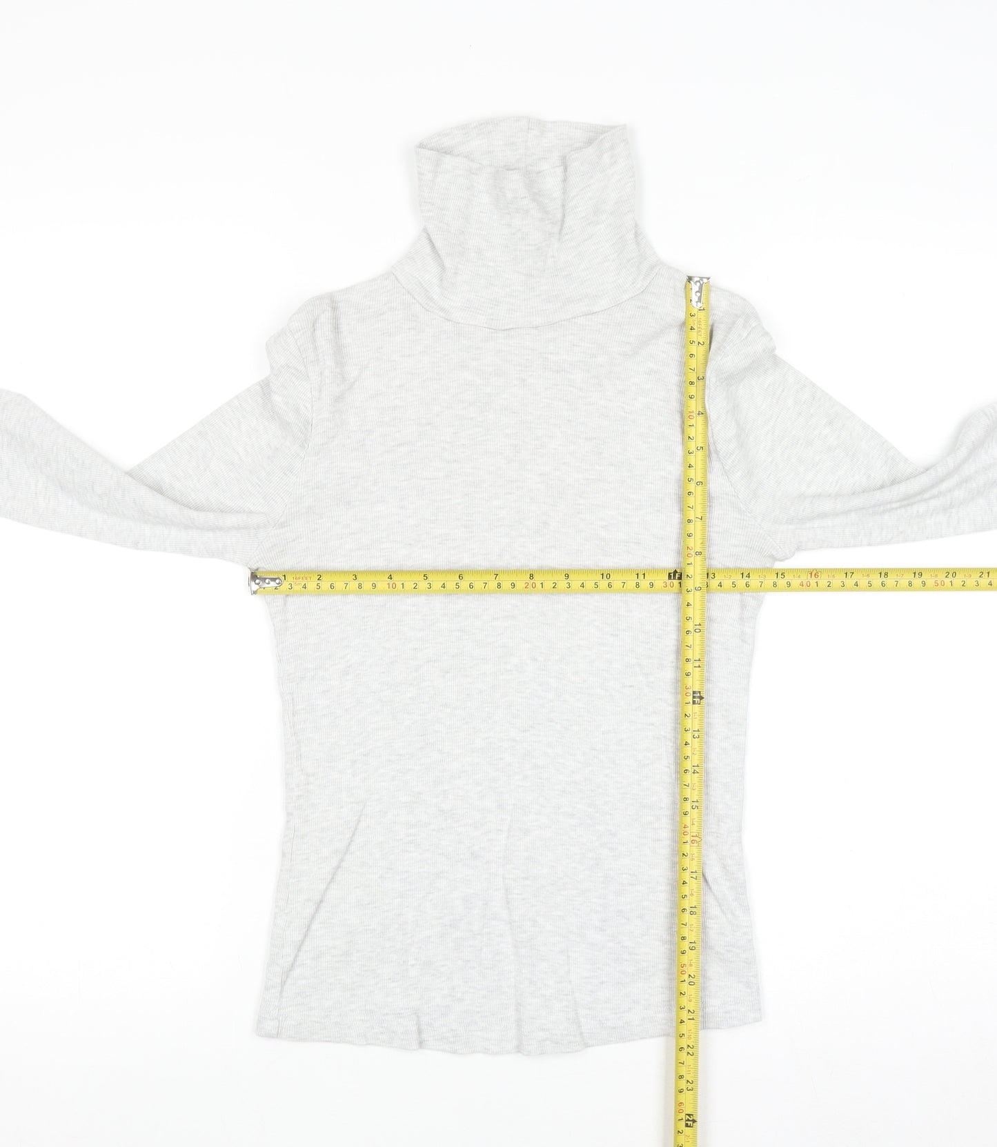River Island Womens Grey Roll Neck Slim Fit Long Sleeve Jumper Size 12