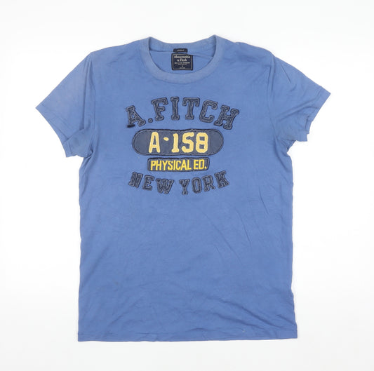 Abercrombie & Fitch Men’s Blue Graphic Crew Neck Muscle T-Shirt Size S