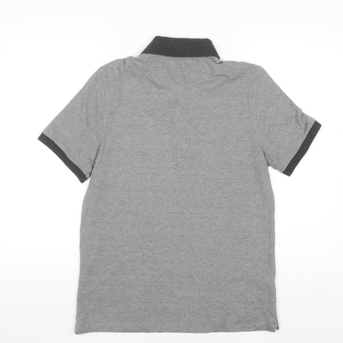 Mango Man Grey Slim Fit Short Sleeve Polo Shirt Size L