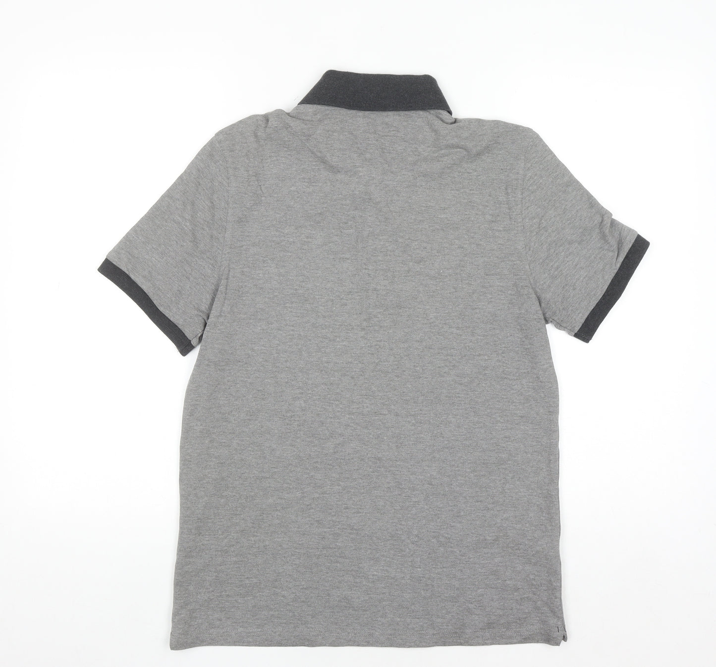 Mango Man Grey Slim Fit Short Sleeve Polo Shirt Size L