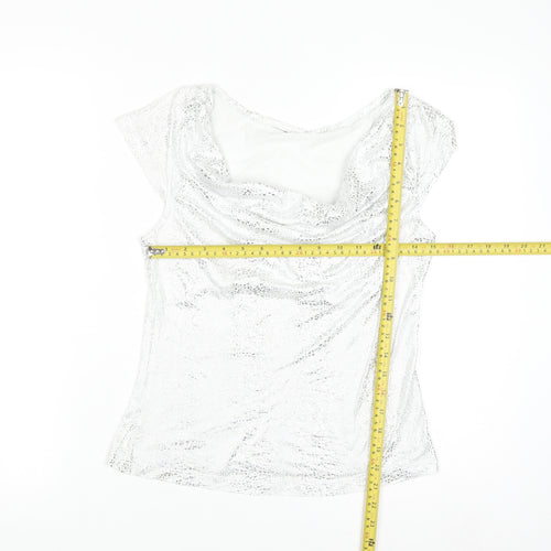 Next Women Silver Cowl Neck Camisole Blouse UK 14 Party Top
