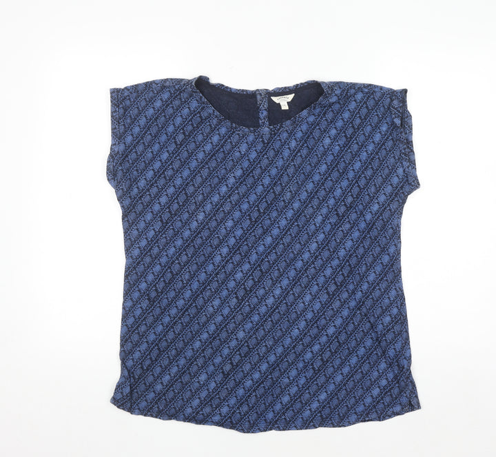 FatFace Women’s Blue Cotton Chambray Tunic Blouse Size 14