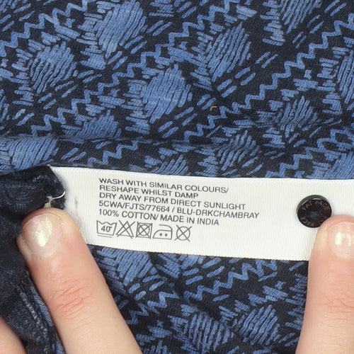 FatFace Women’s Blue Cotton Chambray Tunic Blouse Size 14