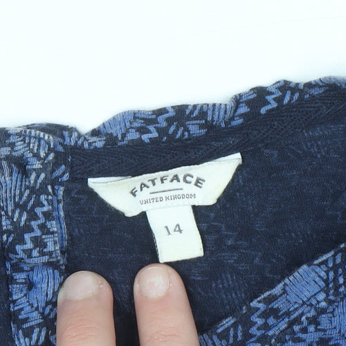 FatFace Women’s Blue Cotton Chambray Tunic Blouse Size 14