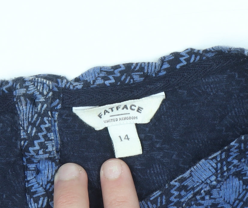 FatFace Women’s Blue Cotton Chambray Tunic Blouse Size 14