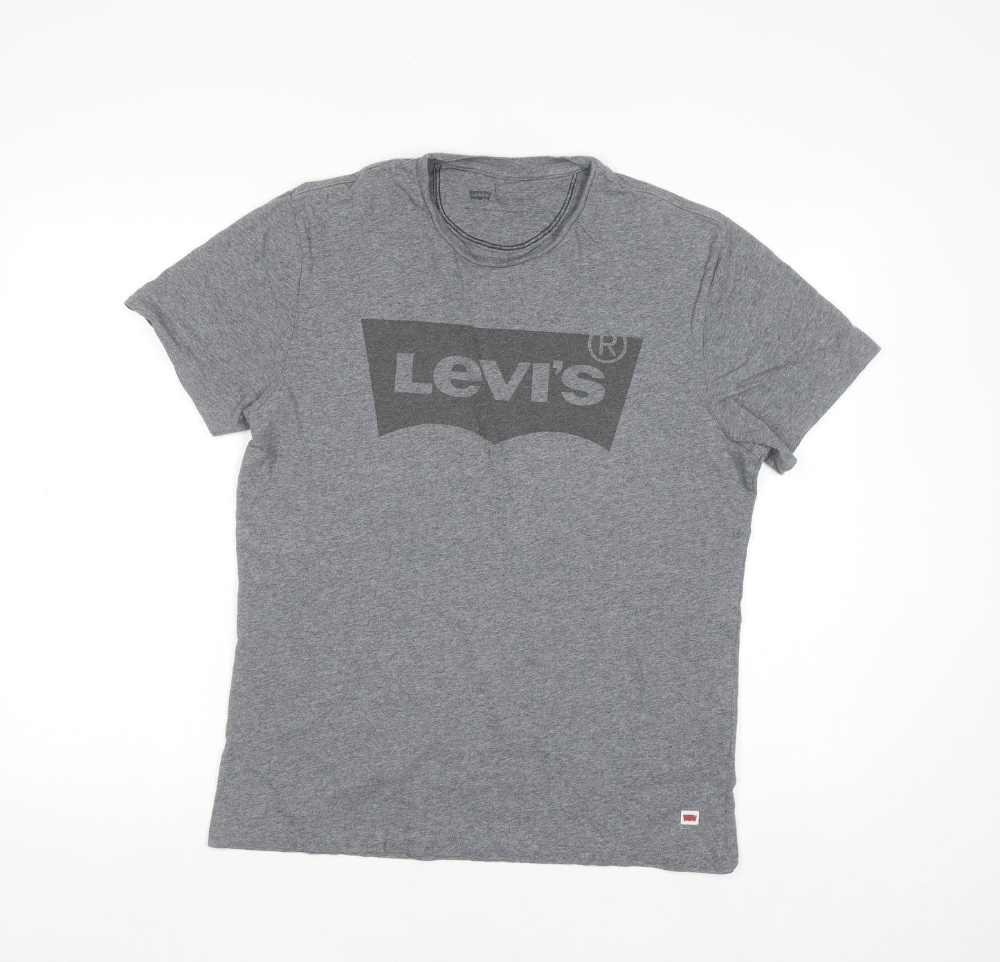 Levi's Men's Grey Logo Crew Neck Cotton T-Shirt Size M