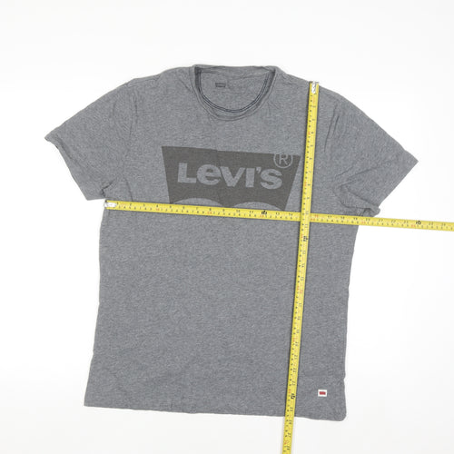 Levi's Men's Grey Logo Crew Neck Cotton T-Shirt Size M