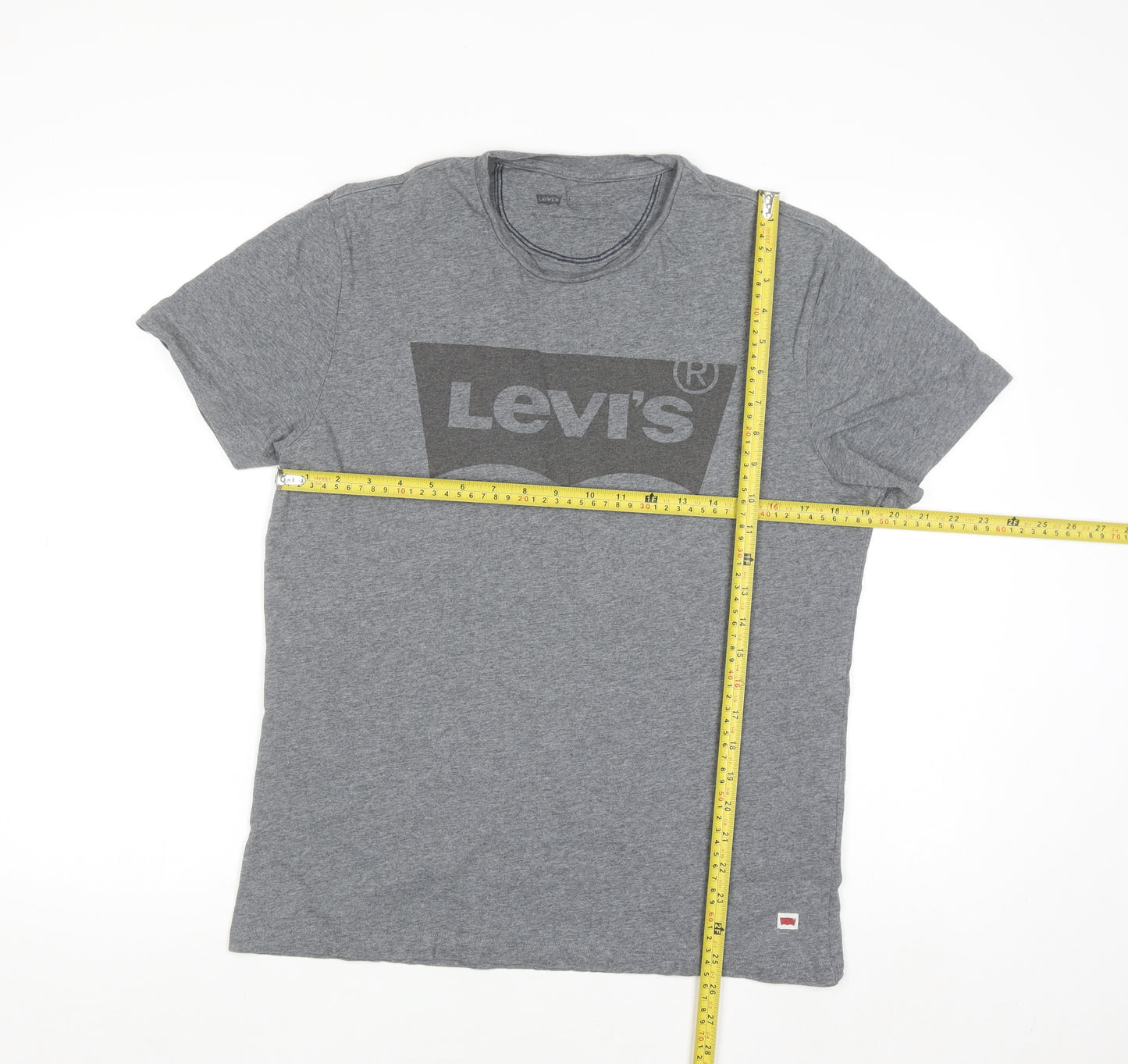 Levi's Men's Grey Logo Crew Neck Cotton T-Shirt Size M