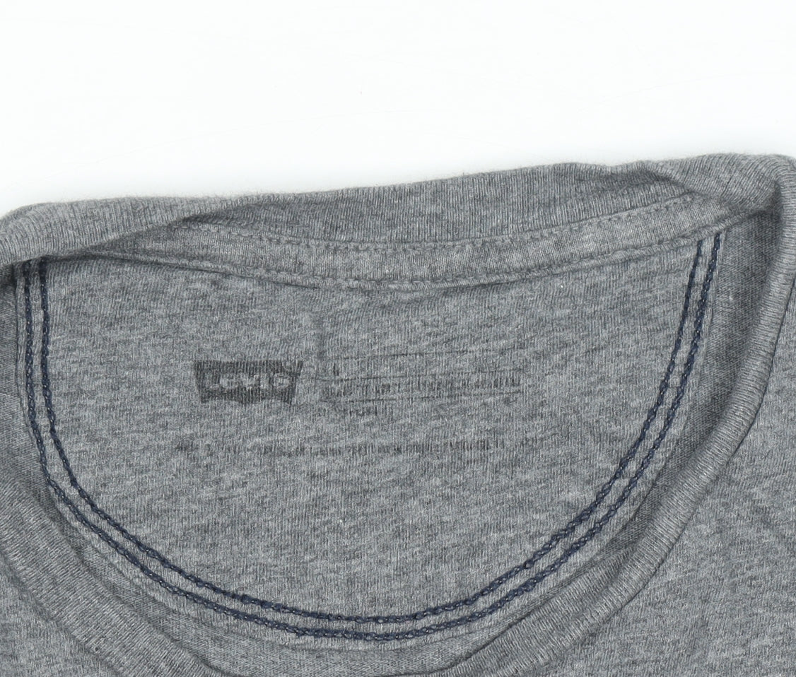 Levi's Men's Grey Logo Crew Neck Cotton T-Shirt Size M
