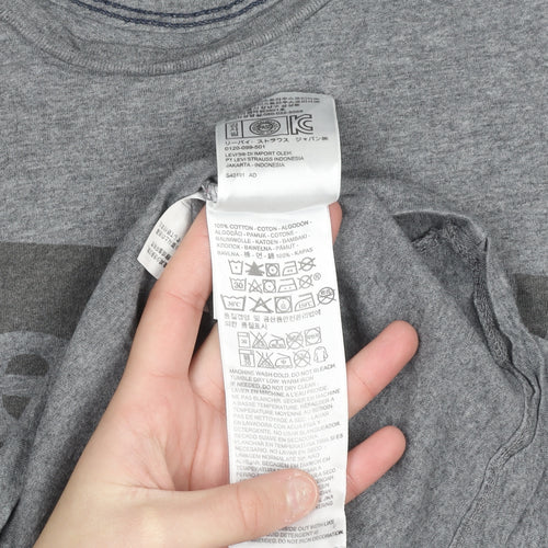 Levi's Men's Grey Logo Crew Neck Cotton T-Shirt Size M