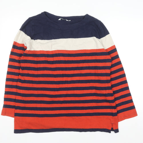Isle Womens Multicoloured Cotton Striped Long Sleeve Pullover Jumper Size 18
