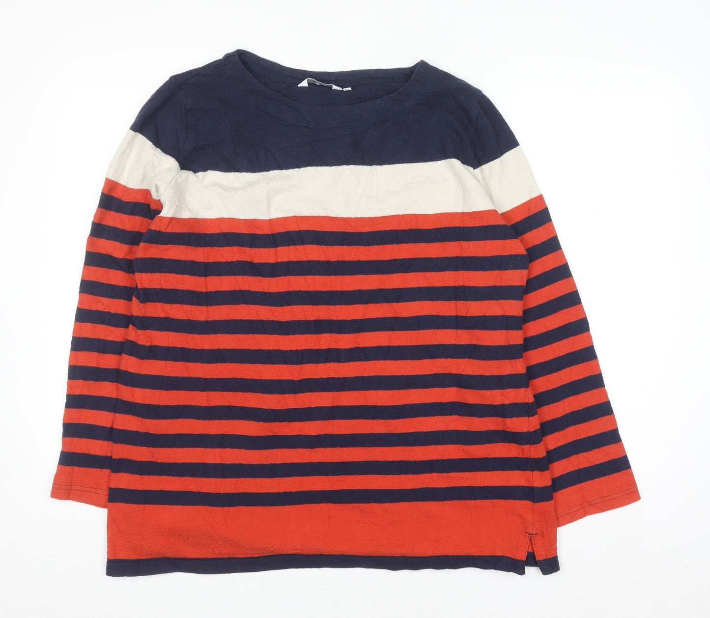 Isle Womens Multicoloured Cotton Striped Long Sleeve Pullover Jumper Size 18