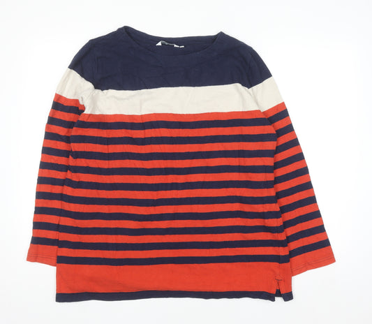 Isle Womens Multicoloured Cotton Striped Long Sleeve Pullover Jumper Size 18