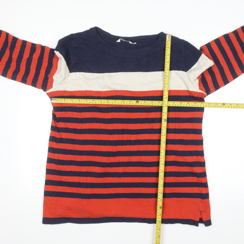 Isle Womens Multicoloured Cotton Striped Long Sleeve Pullover Jumper Size 18