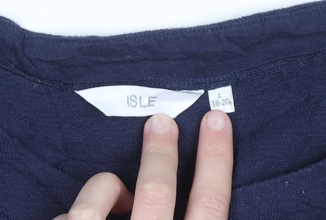 Isle Womens Multicoloured Cotton Striped Long Sleeve Pullover Jumper Size 18