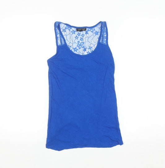 Topshop Women’s Blue Lace Back Camisole Tank Top Size 10