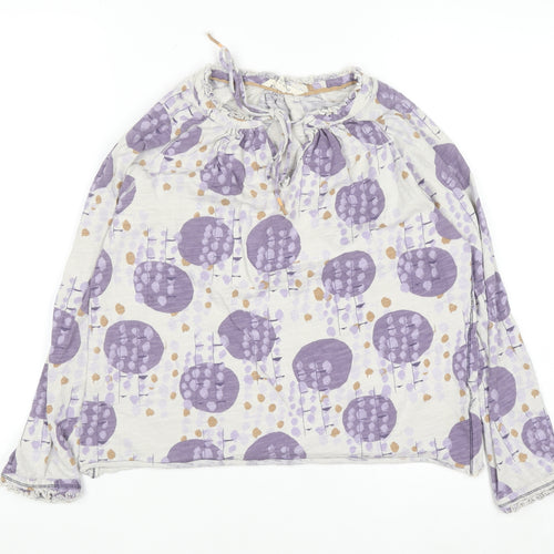 White Stuff Women Purple Floral Cotton Tunic Blouse UK 10