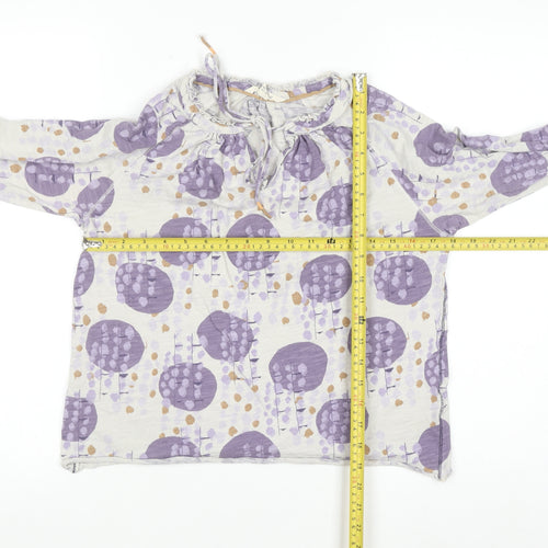 White Stuff Women Purple Floral Cotton Tunic Blouse UK 10