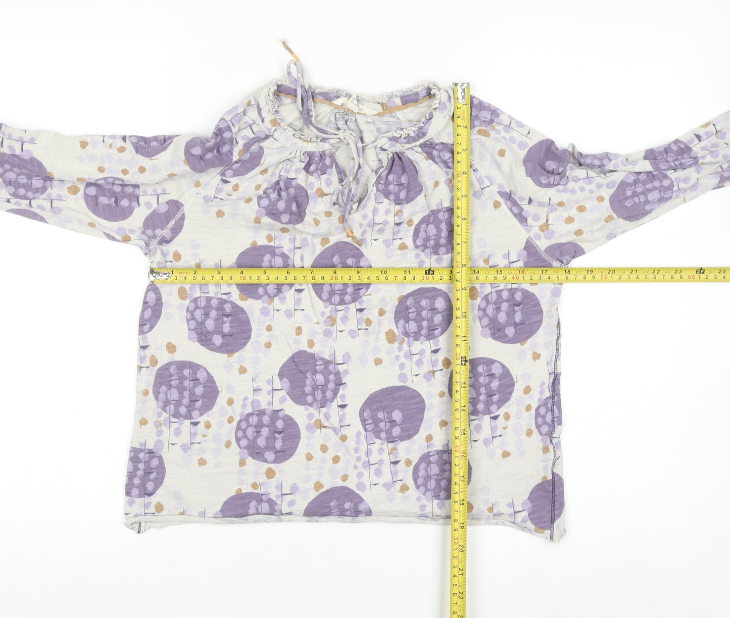 White Stuff Women Purple Floral Cotton Tunic Blouse UK 10