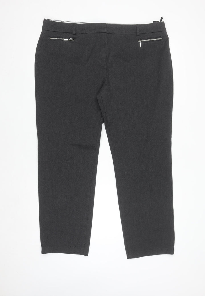 Marks and Spencer Women's Charcoal Slim Trousers Size 18