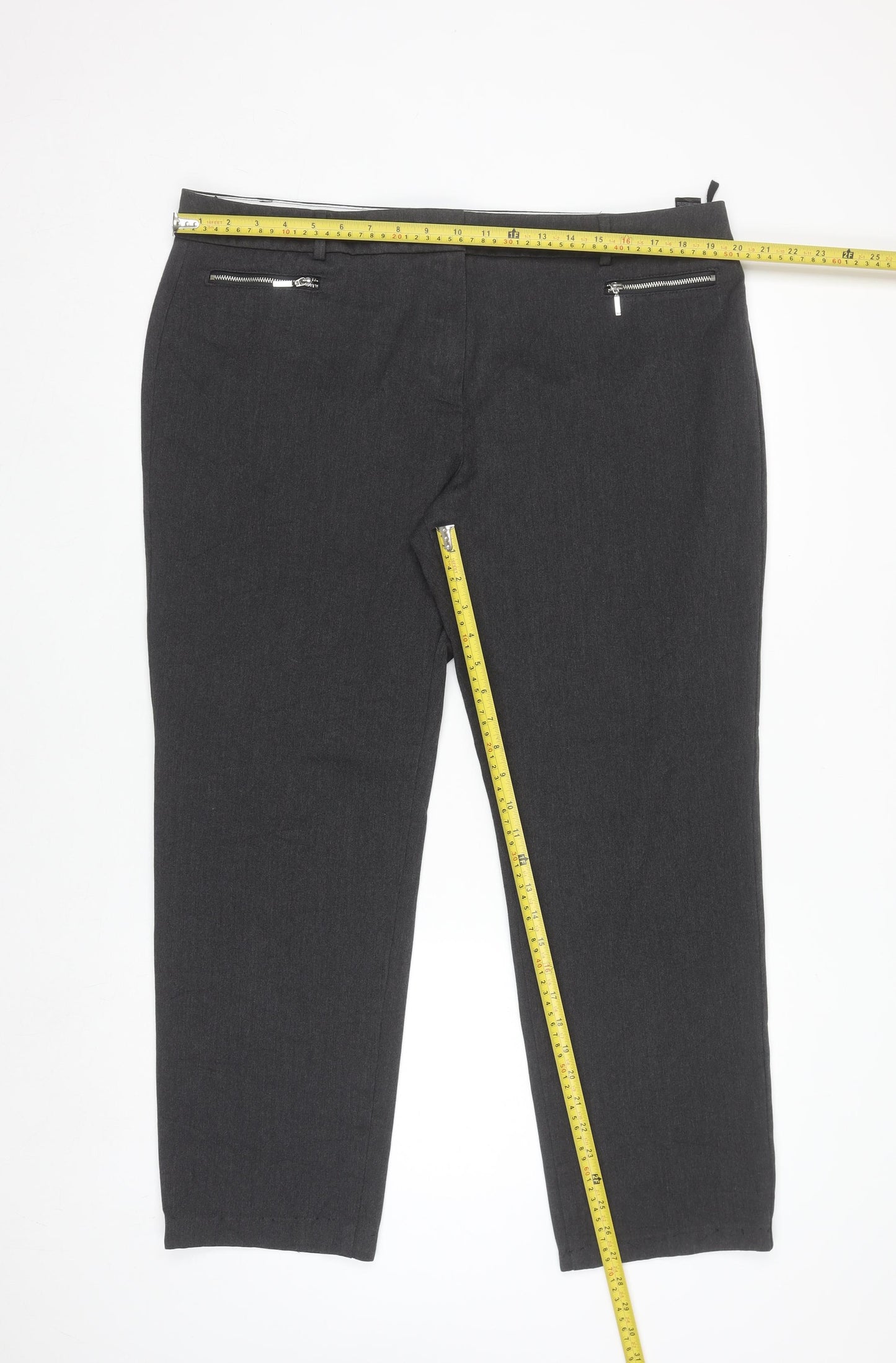 Marks and Spencer Women's Charcoal Slim Trousers Size 18