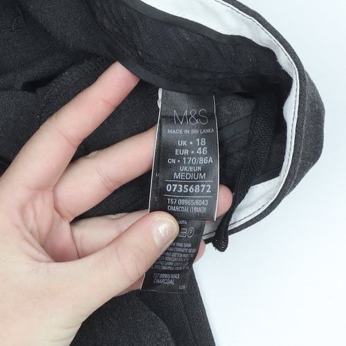 Marks and Spencer Women's Charcoal Slim Trousers Size 18