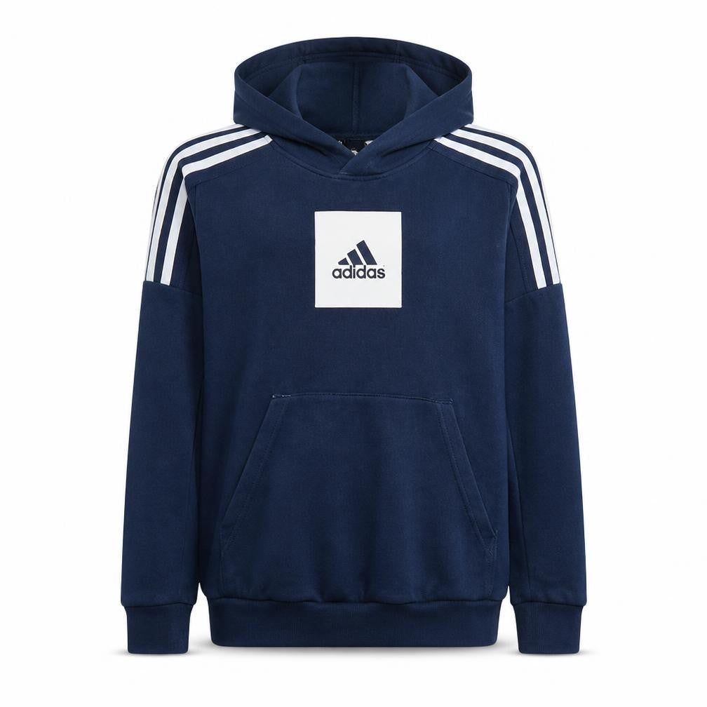 Adidas Boys Navy Blue Pullover Hoodie 13-14 Years Cotton Blend