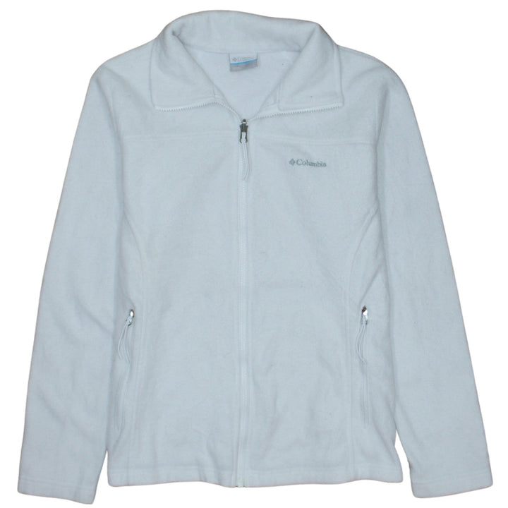 Columbia Womens White Fleece Full Zip Jacket Size L