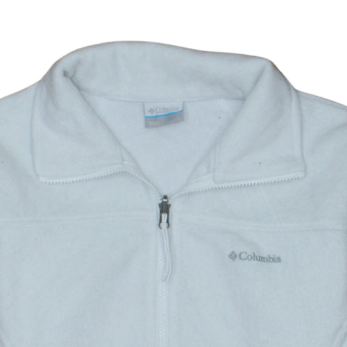 Columbia Womens White Fleece Full Zip Jacket Size L