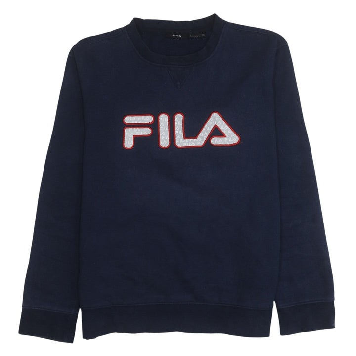 Fila Men's Blue Crew Neck Logo Sweatshirt Size L