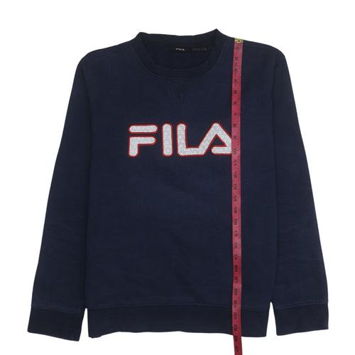 Fila Men's Blue Crew Neck Logo Sweatshirt Size L