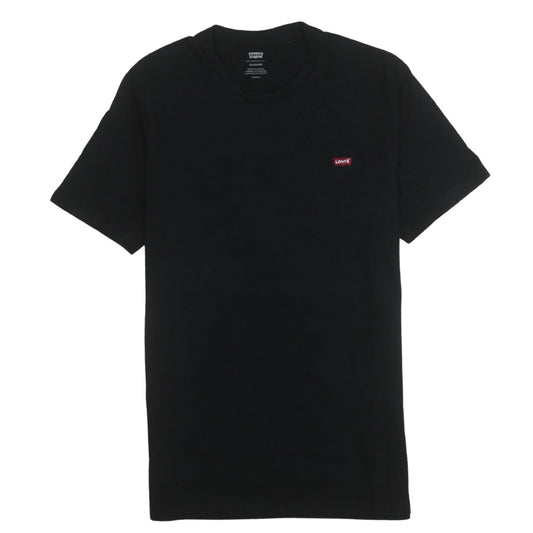 Levi's Men Black Small Standard Fit Cotton Crew Neck T-Shirt