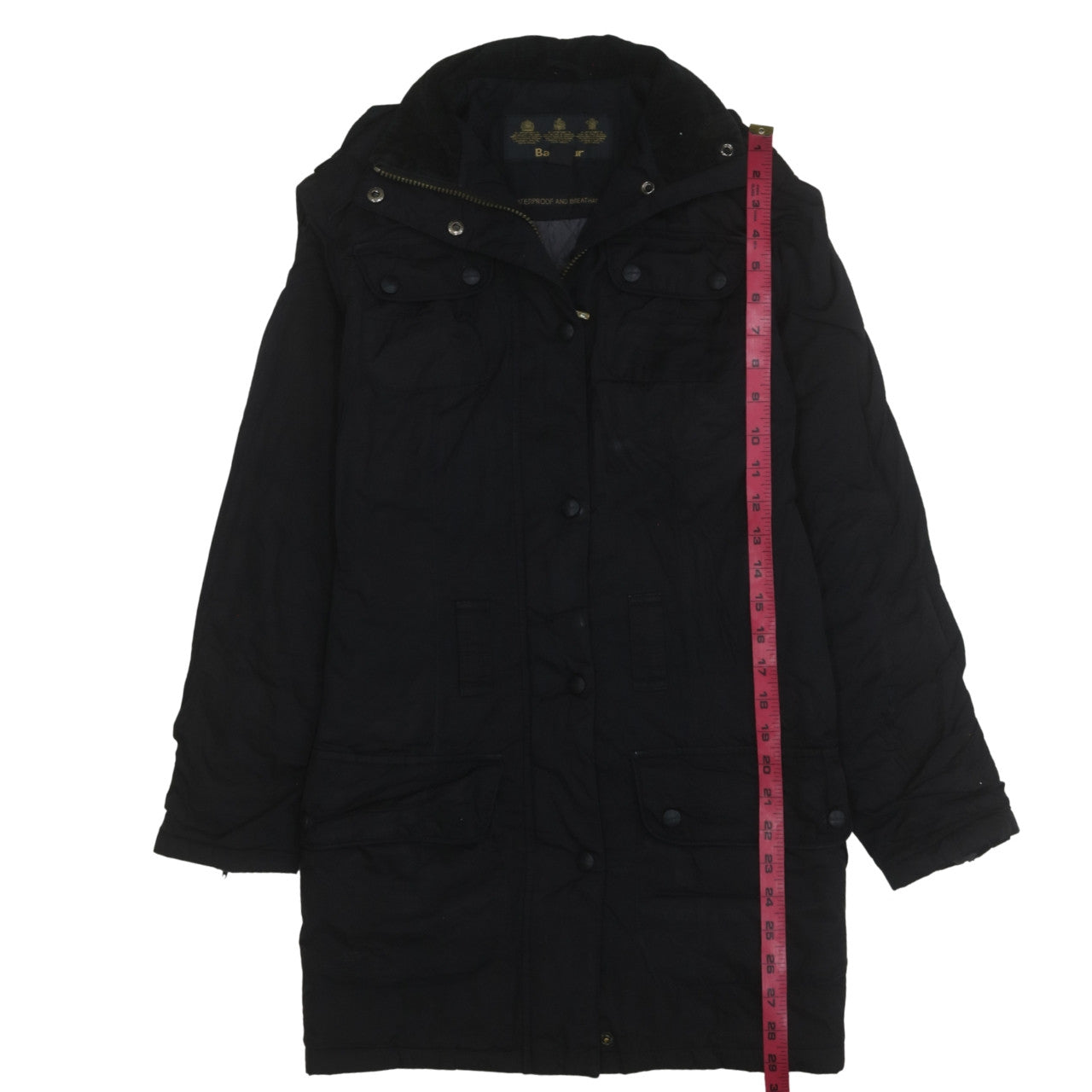 Barbour Women's Black Waterproof Parka Coat Size 10 Long