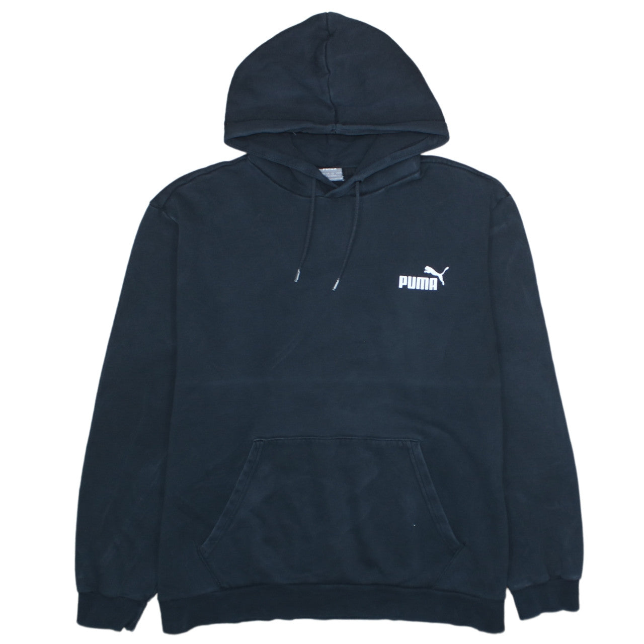 Puma Men's Black 2XL Pullover Hoodie Fleece Logo Sweatshirt