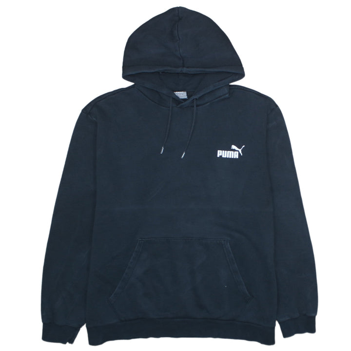 Puma Men's Black 2XL Pullover Hoodie Fleece Logo Sweatshirt