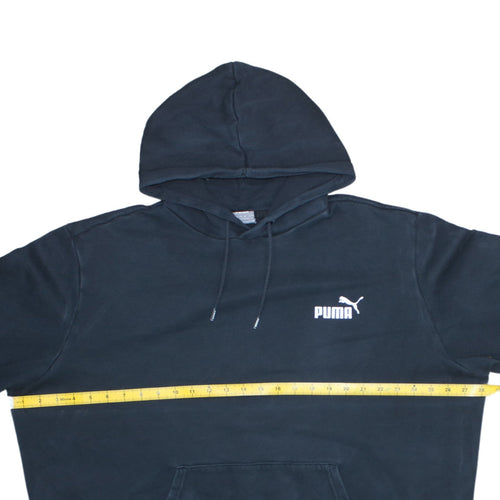Puma Men's Black 2XL Pullover Hoodie Fleece Logo Sweatshirt