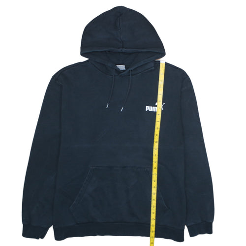 Puma Men's Black 2XL Pullover Hoodie Fleece Logo Sweatshirt