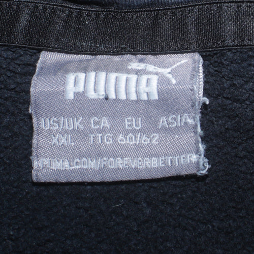 Puma Men's Black 2XL Pullover Hoodie Fleece Logo Sweatshirt