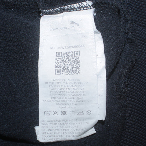 Puma Men's Black 2XL Pullover Hoodie Fleece Logo Sweatshirt