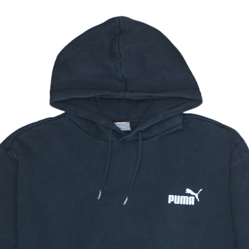 Puma Men's Black 2XL Pullover Hoodie Fleece Logo Sweatshirt