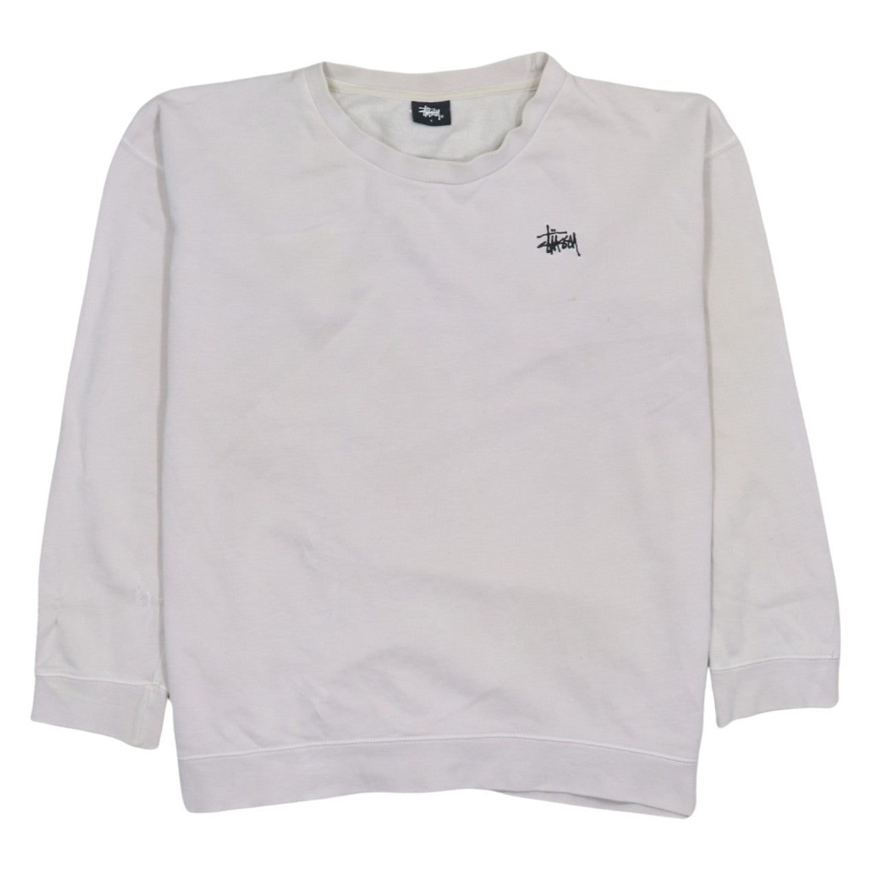 Stussy Womens Beige Size 8 Crew Neck Pullover Sweatshirt