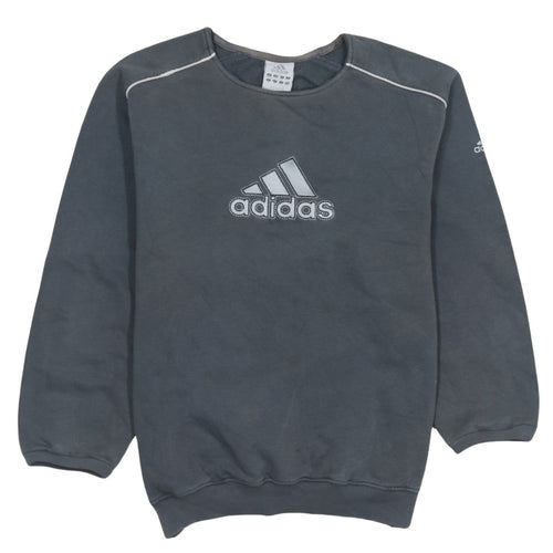 Adidas Men's Grey Embroidered Logo Pullover Sweatshirt Size S